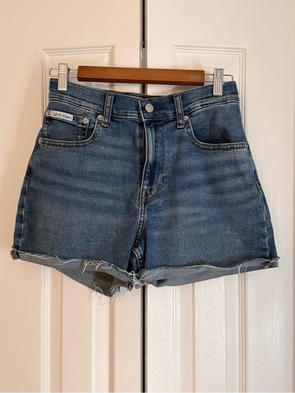 Calvin Klein Women's Dark Blue Denim Cutoff Shorts